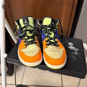 Jordan Kids Vibrant Orange and Blue Sneakers